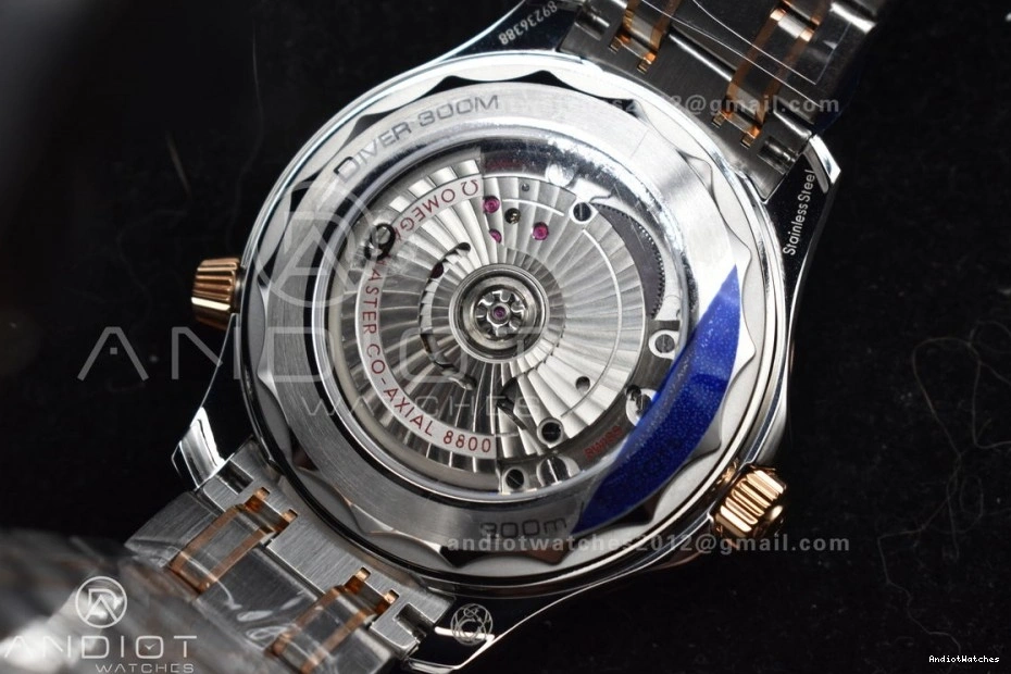 Black Ceramic A SS 300M Edition RG on Seamaster SS Best 1:1 Diver VSF Dial Black TopPick 1084 Bracelet 0117